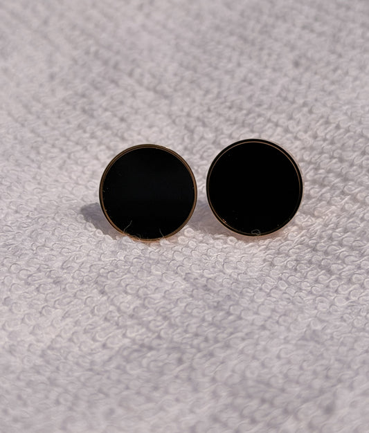 Black Plain Stud AntiTarnish Earring
