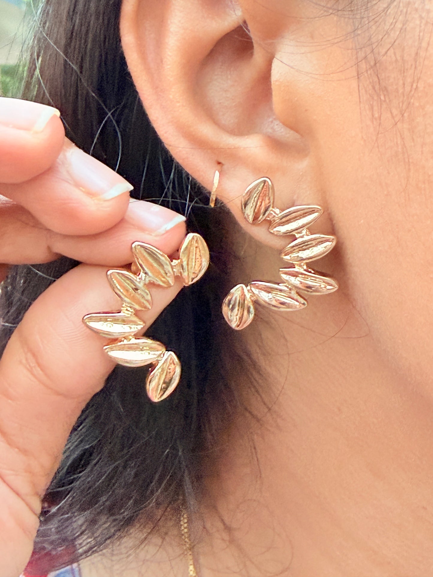 Leaf Cluster Anti Tarnish Earrings