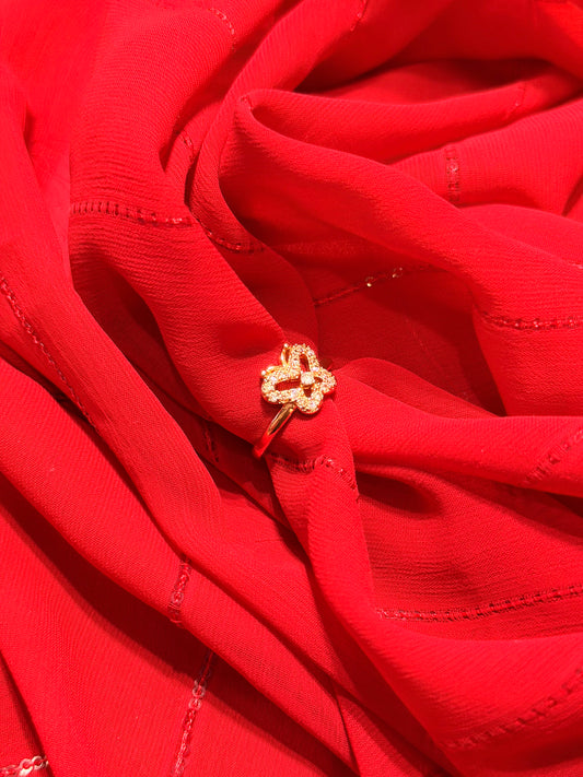 Butterfly Rose Gold-Plated Adjustable Ring