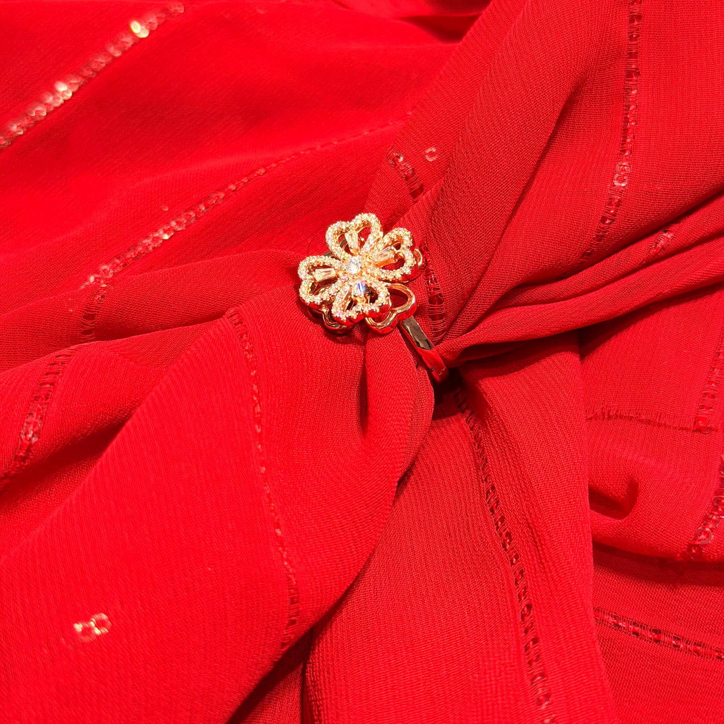 Floral Spinner Rose gold-plated Ring