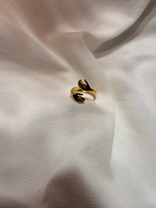 Hug Gold-plated Stainless Steel Adjustable Ring