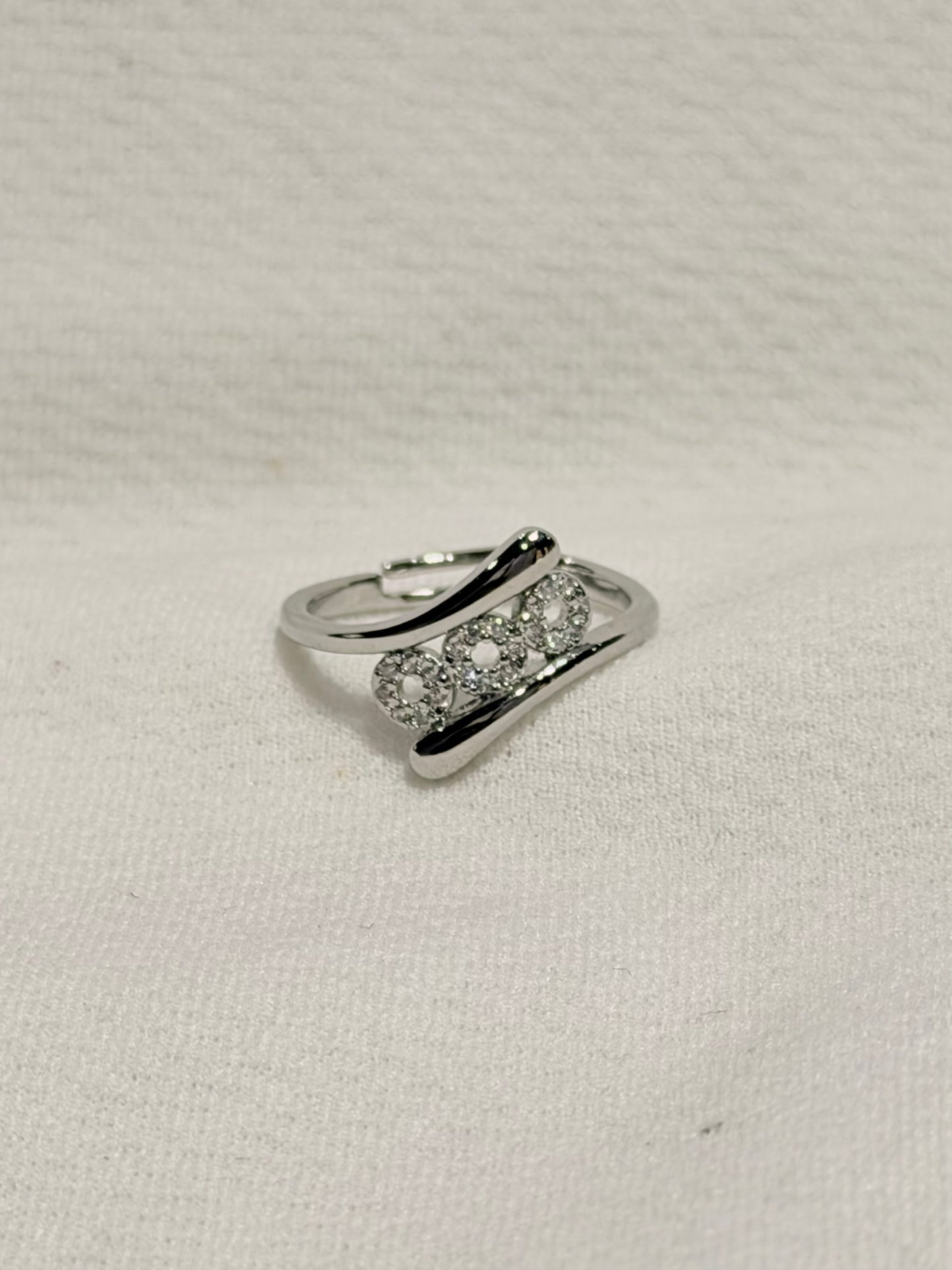 Three Embedded Stones Ring