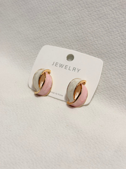 Enamel Arc Stud Earring