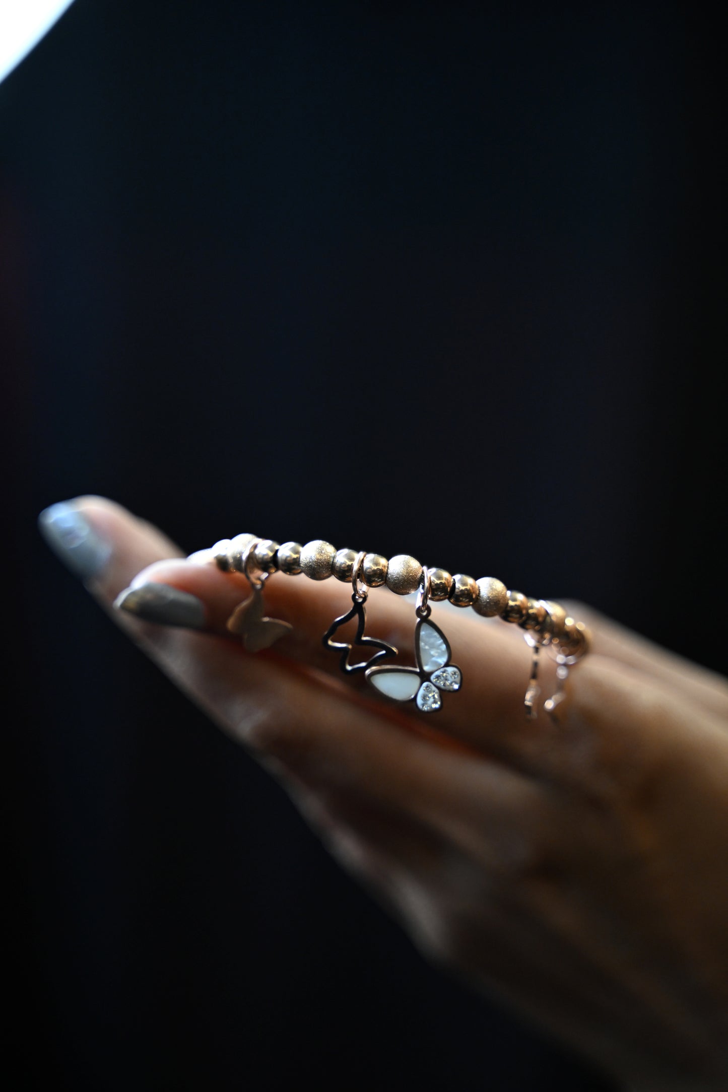 Butterfly Charm Anti-Tarnish Stainless Steel Magnetic Lock Bracelet