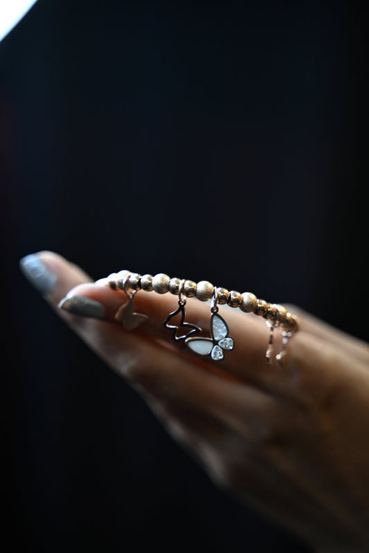 Butterfly Charm Anti-Tarnish Stainless Steel Magnetic Lock Bracelet