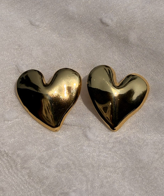 Gold Plated Love Shaped Earring