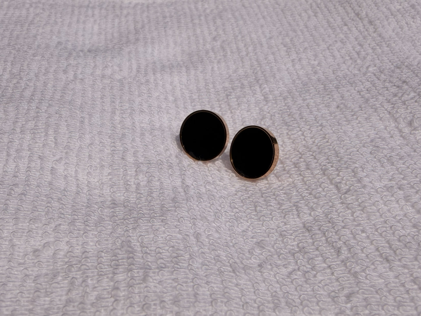 Black Plain Stud AntiTarnish Earring
