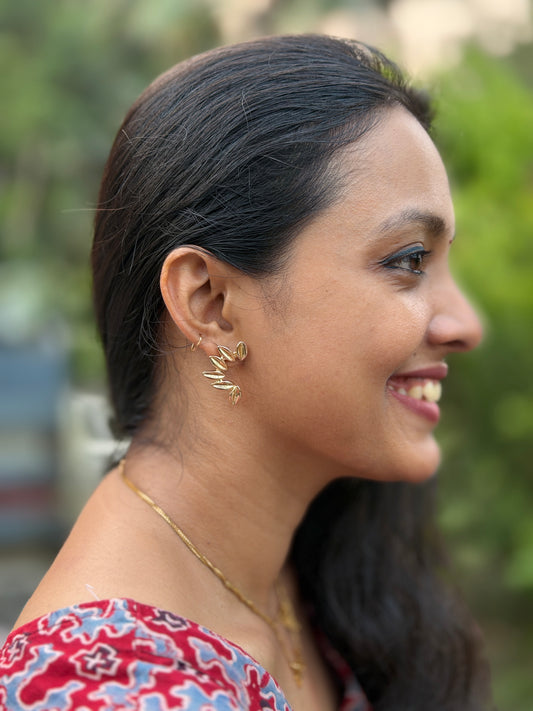 Leaf Cluster Anti Tarnish Earrings