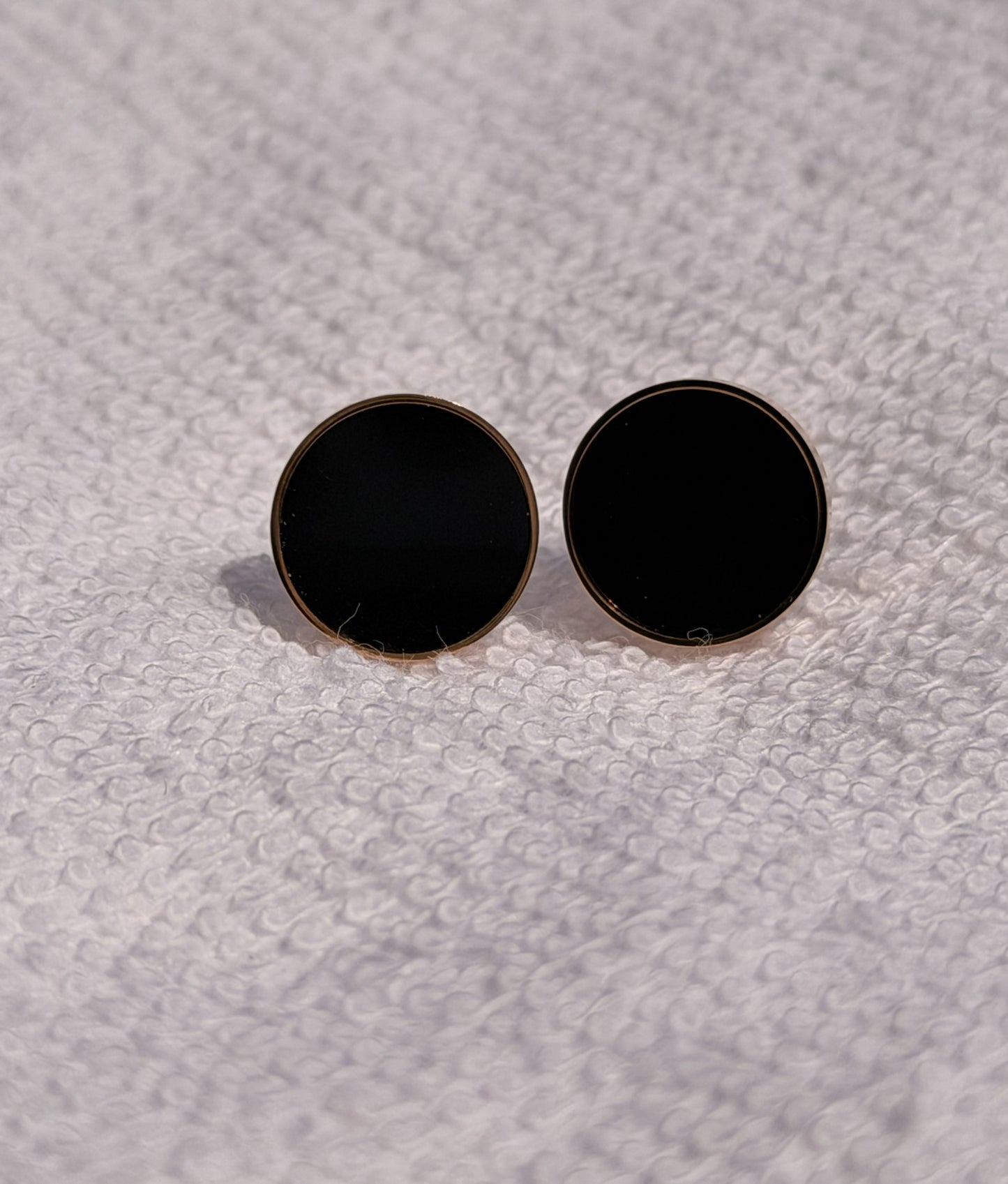 Black Plain Stud AntiTarnish Earring