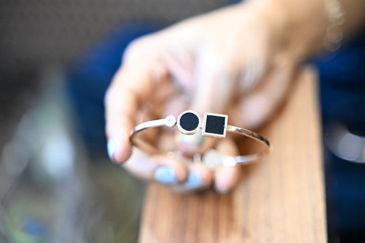 Stainless Steel Dot&Square Anti-Tarnish Spring Bracelet