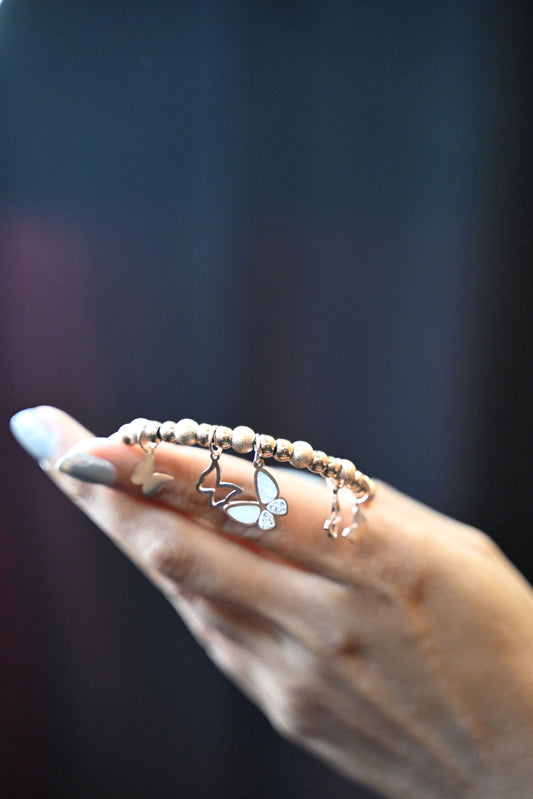 Butterfly Charm Anti-Tarnish Stainless Steel Magnetic Lock Bracelet