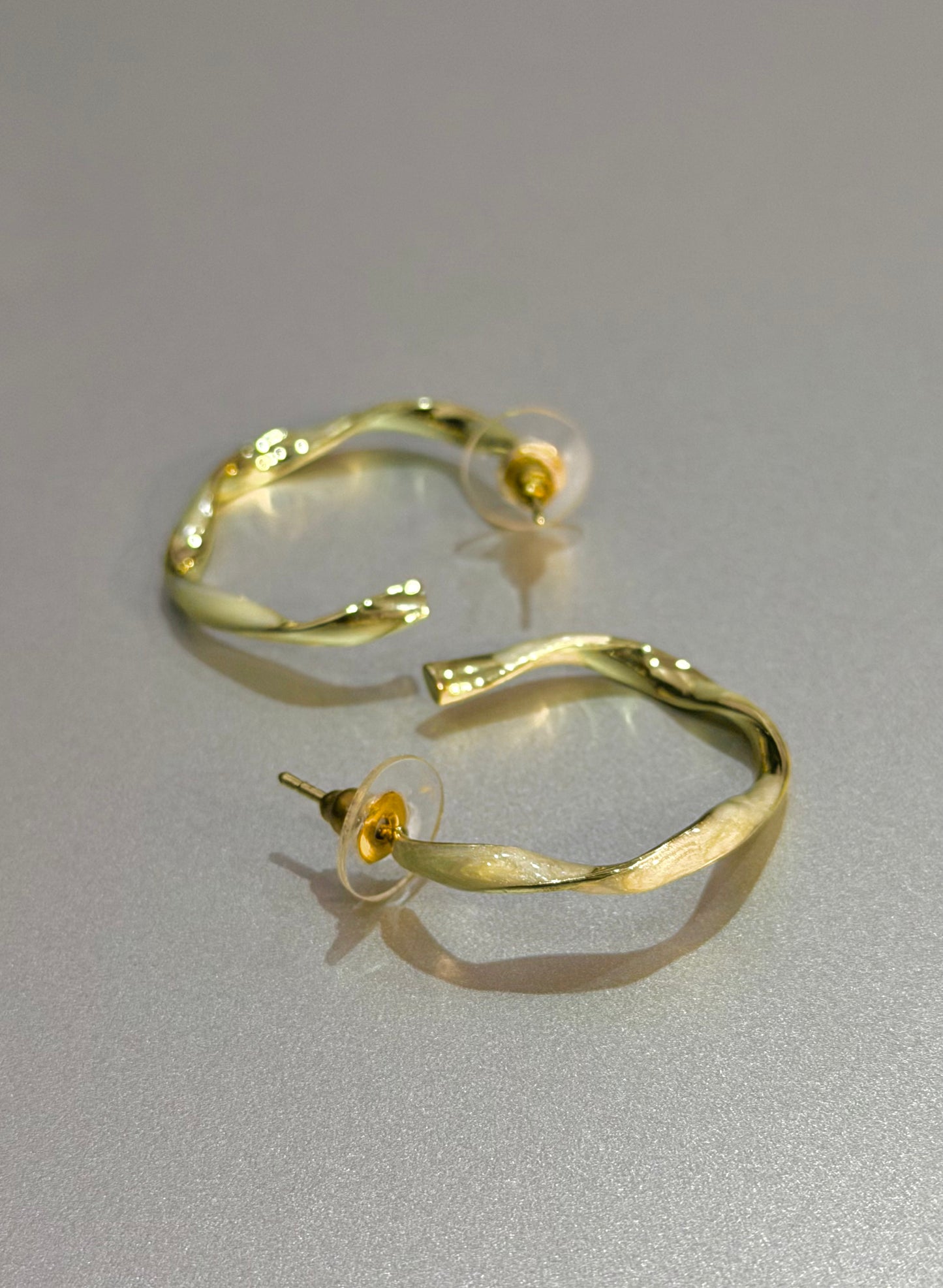 Open Circle Twisted Enamel Hoop Earrings