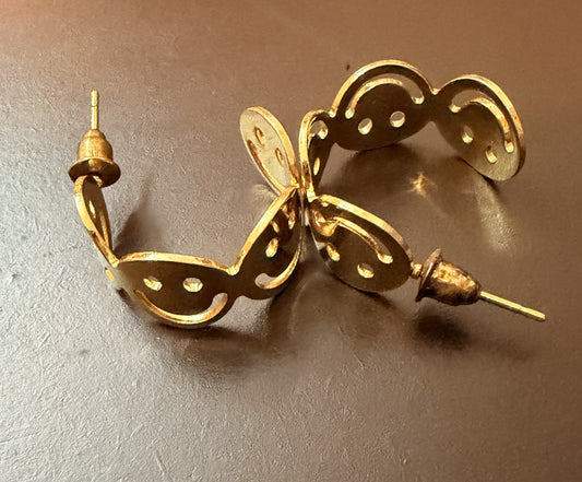 Gold Plated Smiley Face Fashion Earring