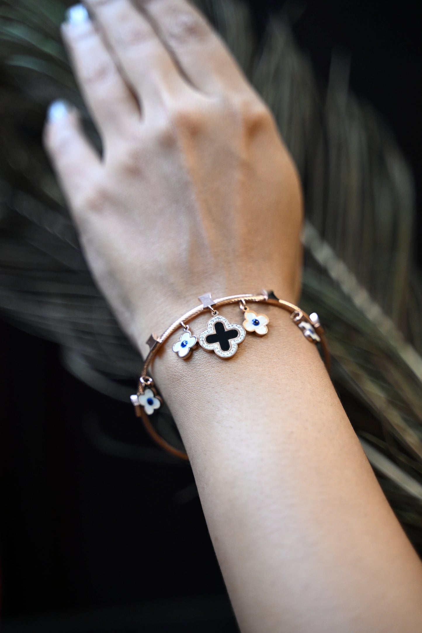 Evil Eye Charm Stainless Steel Anti-Tarnish Magnetic Bracelet