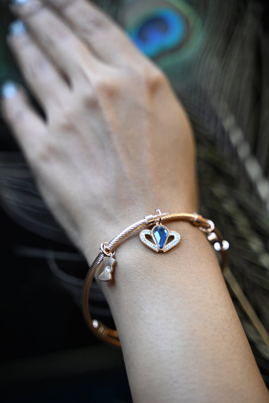 Crown Charm Stainless Steel Anti-Tarnish Adjustable Size Bracelet