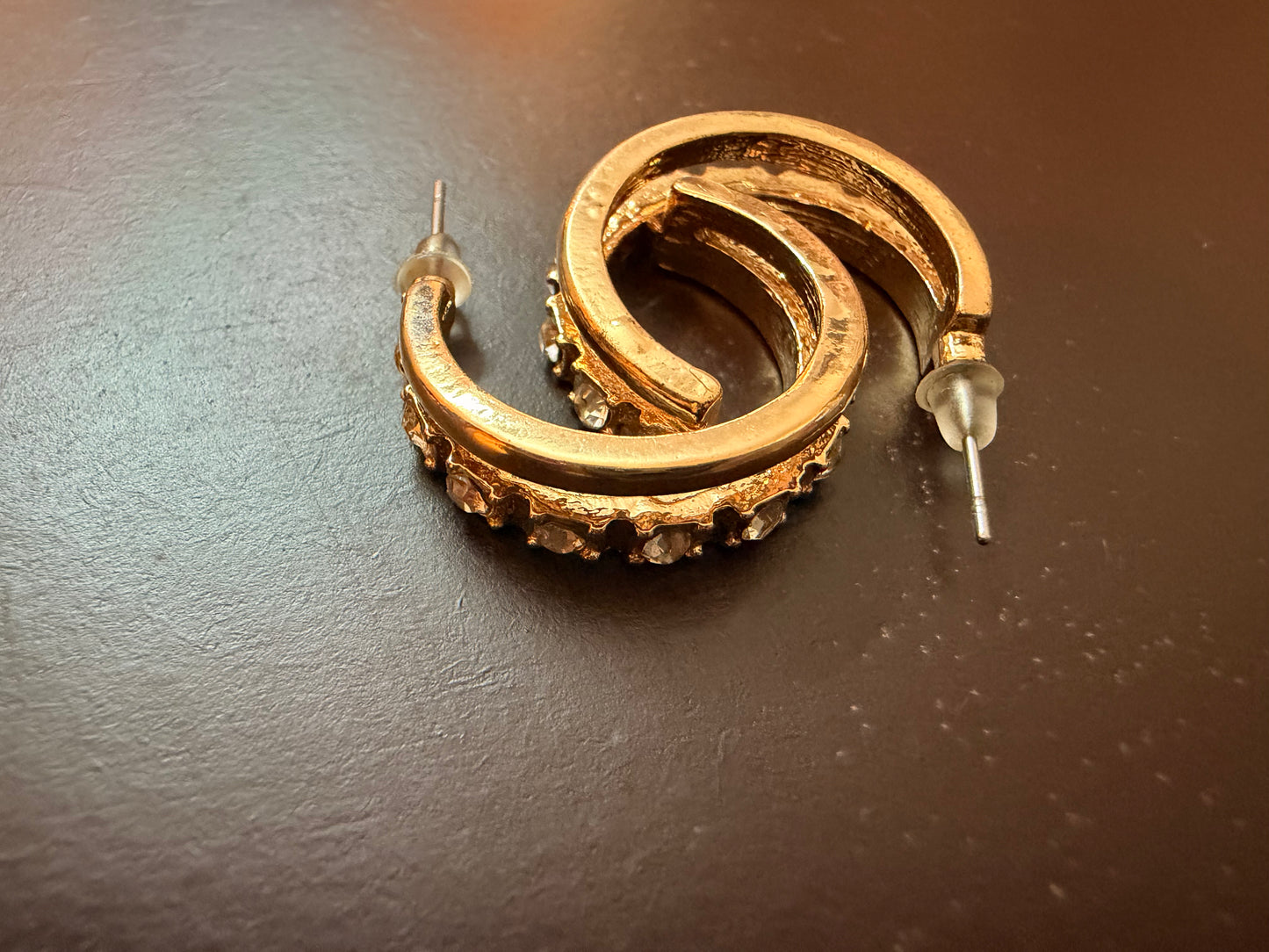 Gold Plated Diamond Stone earring