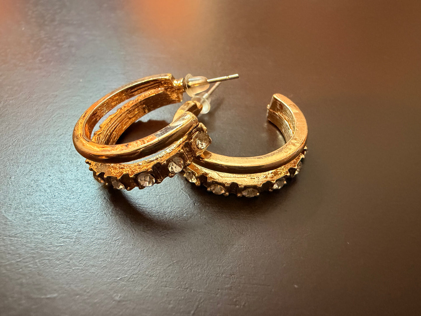 Gold Plated Diamond Stone earring