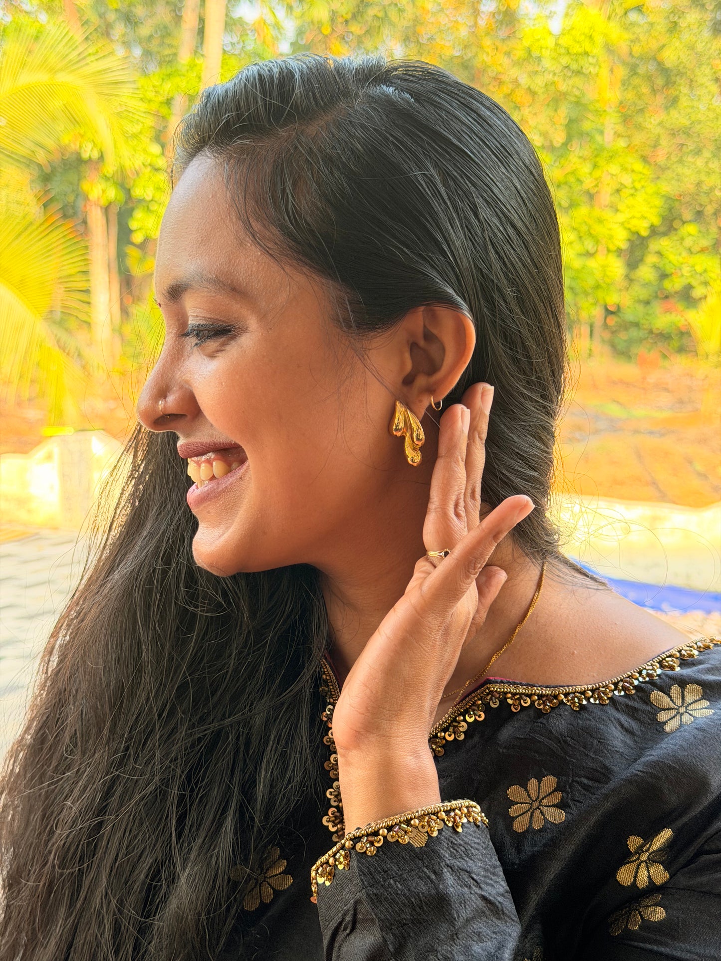 Gold Plated Hoops Earring