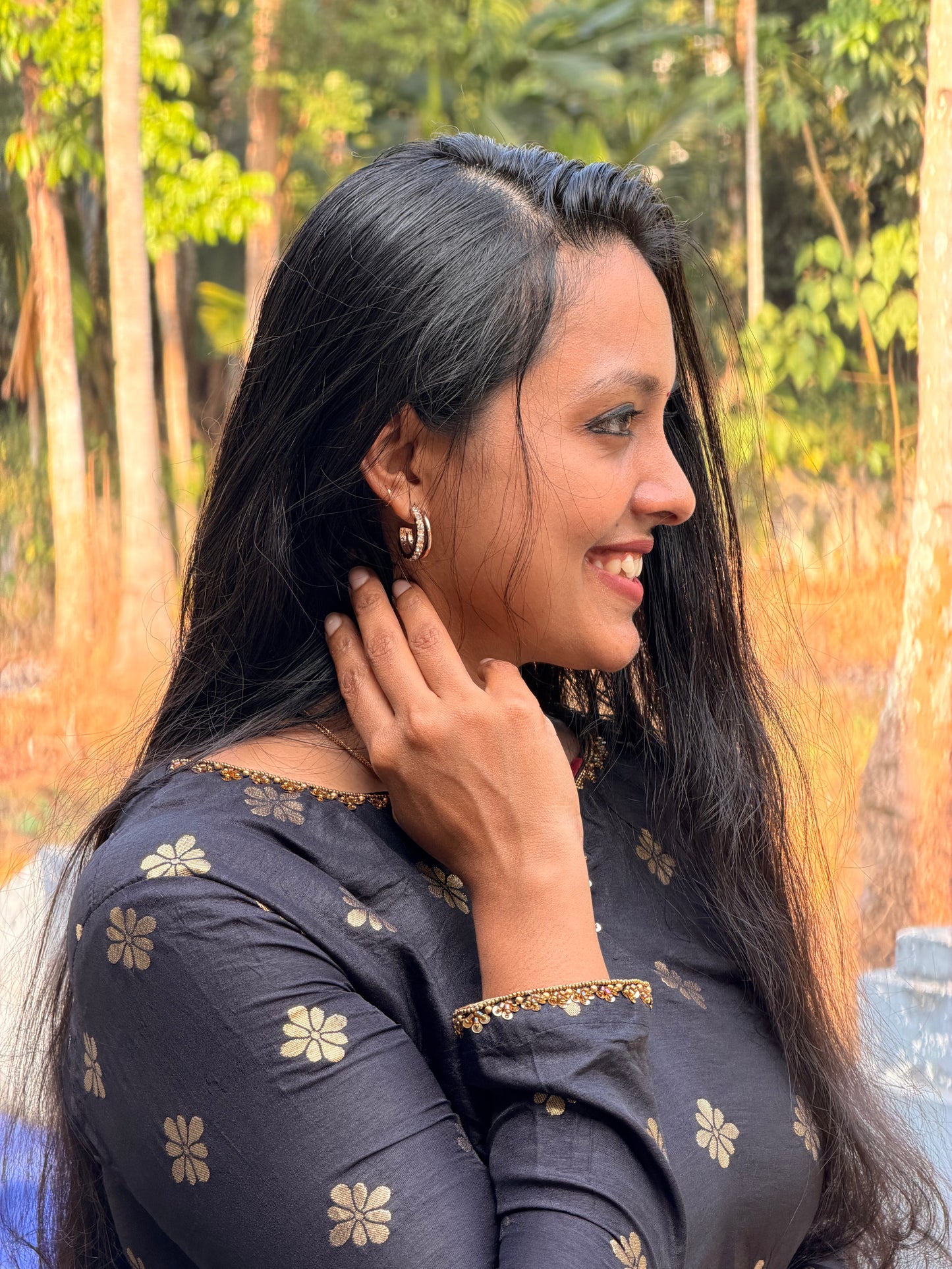 Gold Plated Diamond Stone earring