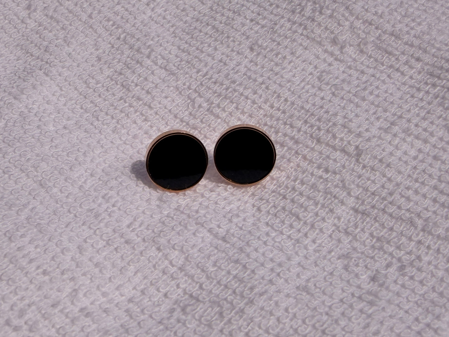 Black Plain Stud AntiTarnish Earring