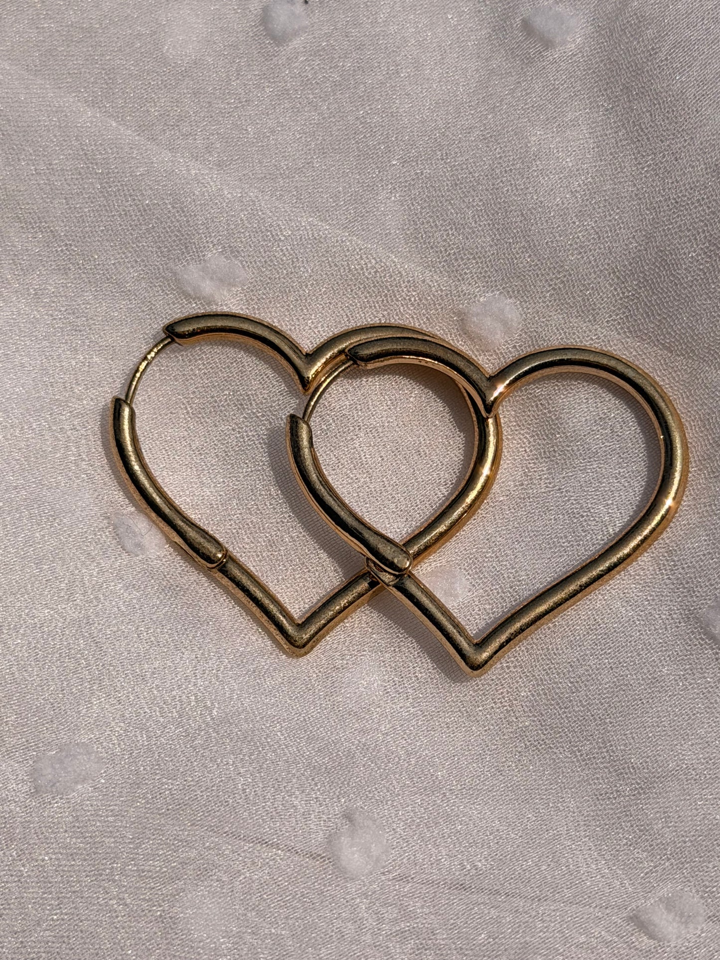 Heart Shaped Hoops Earring
