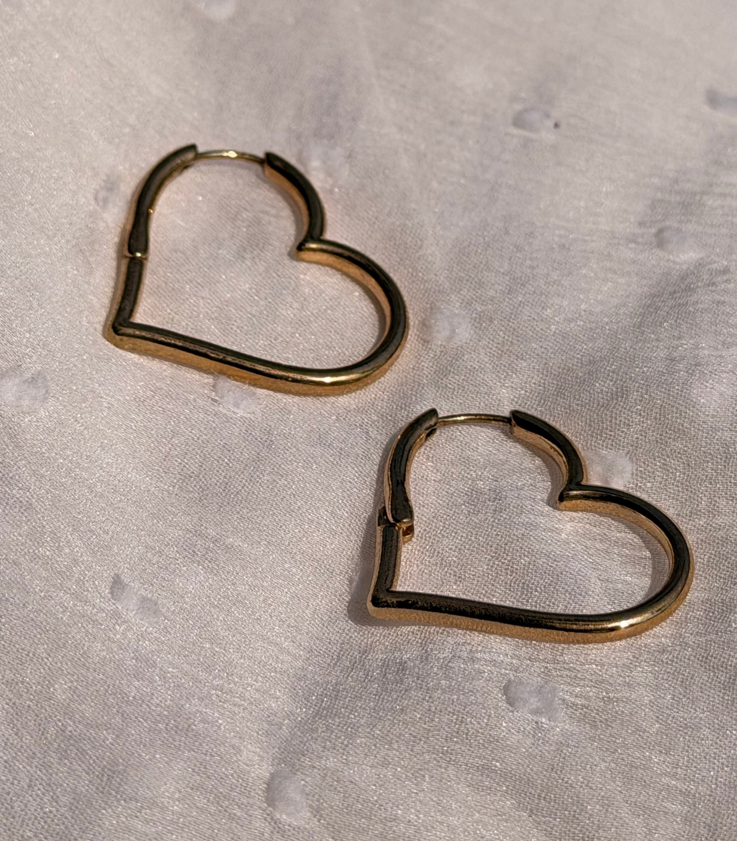 Heart Shaped Hoops Earring