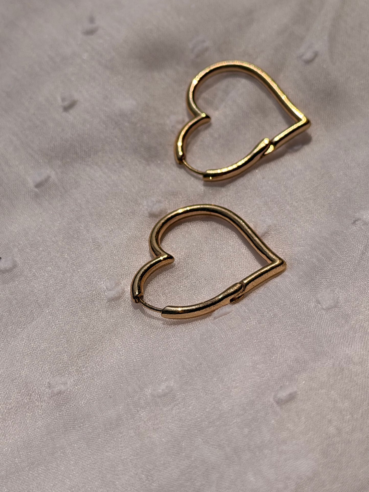 Heart Shaped Hoops Earring