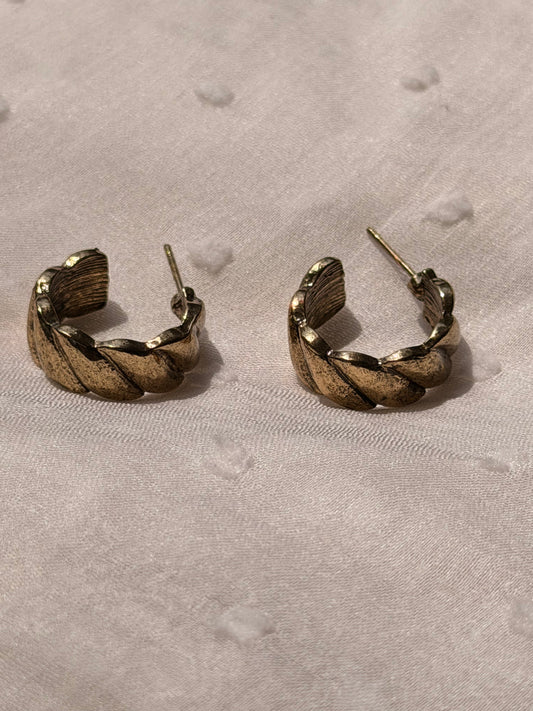 Antique Gold Plated Fashion Hoops Earring