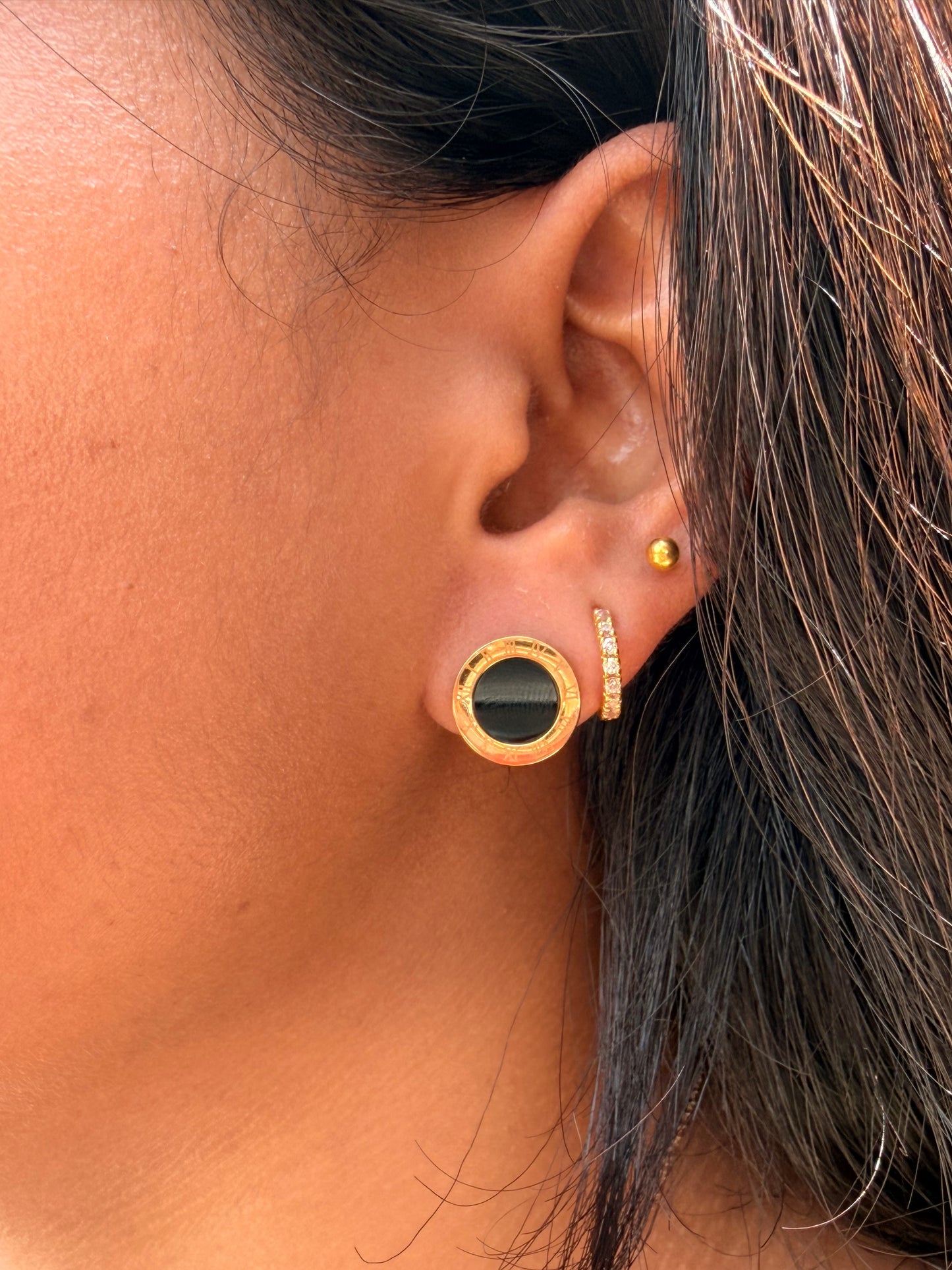 Black Stud AntiTarnish Earring