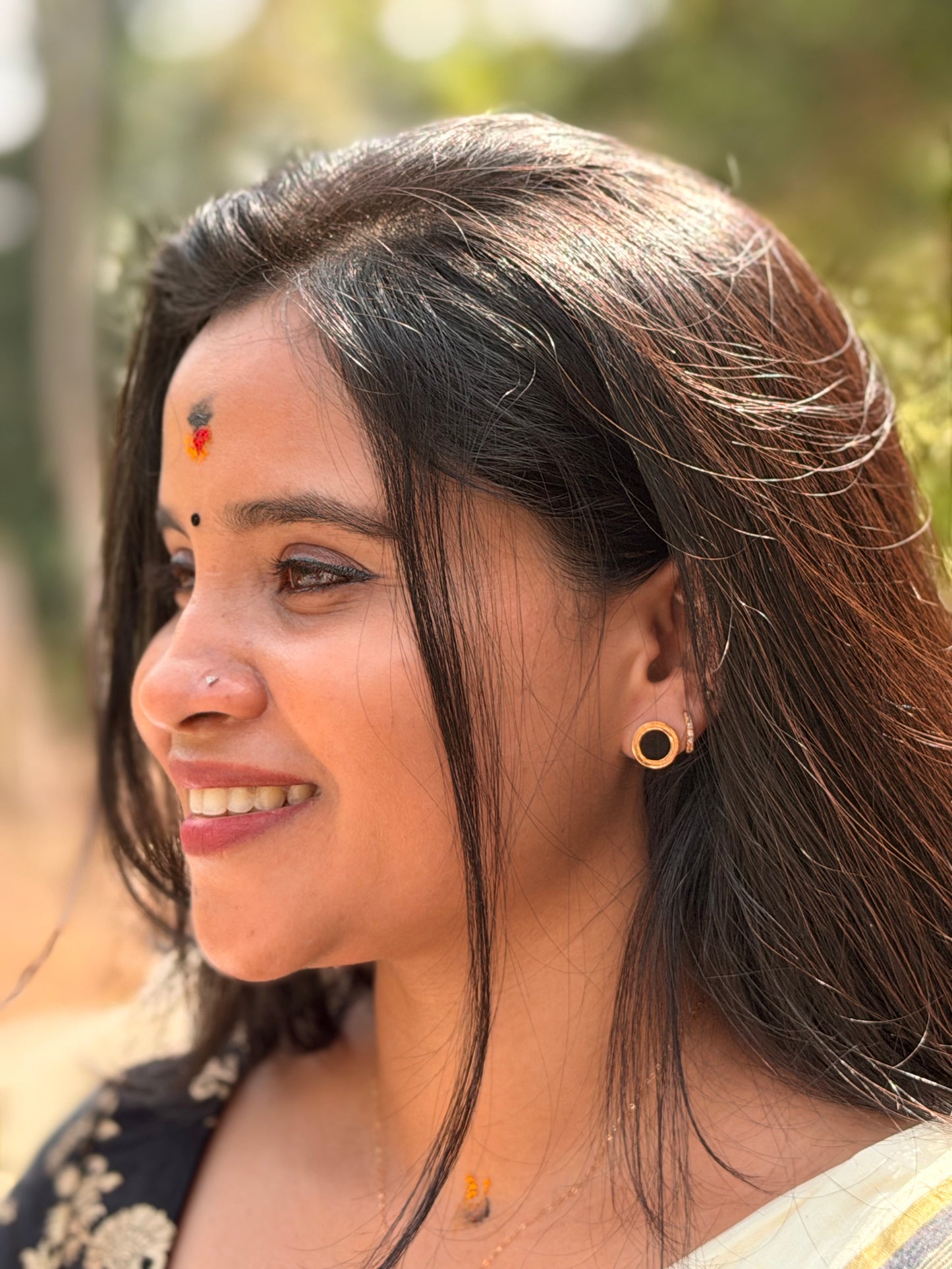 Black Stud AntiTarnish Earring