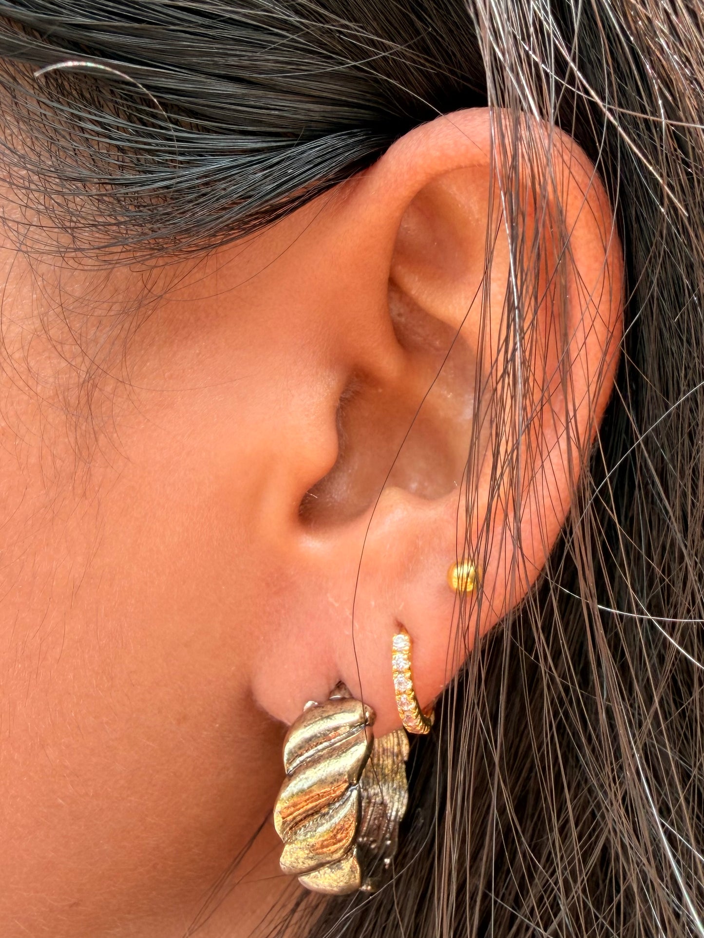 Antique Gold Plated Fashion Hoops Earring