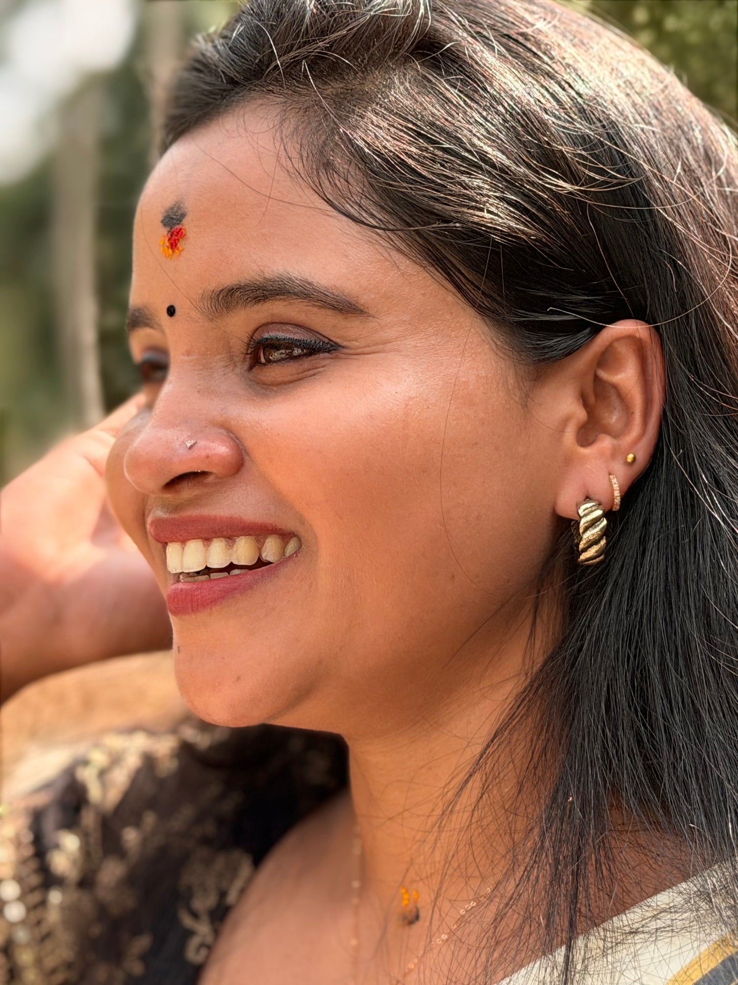 Antique Gold Plated Fashion Hoops Earring