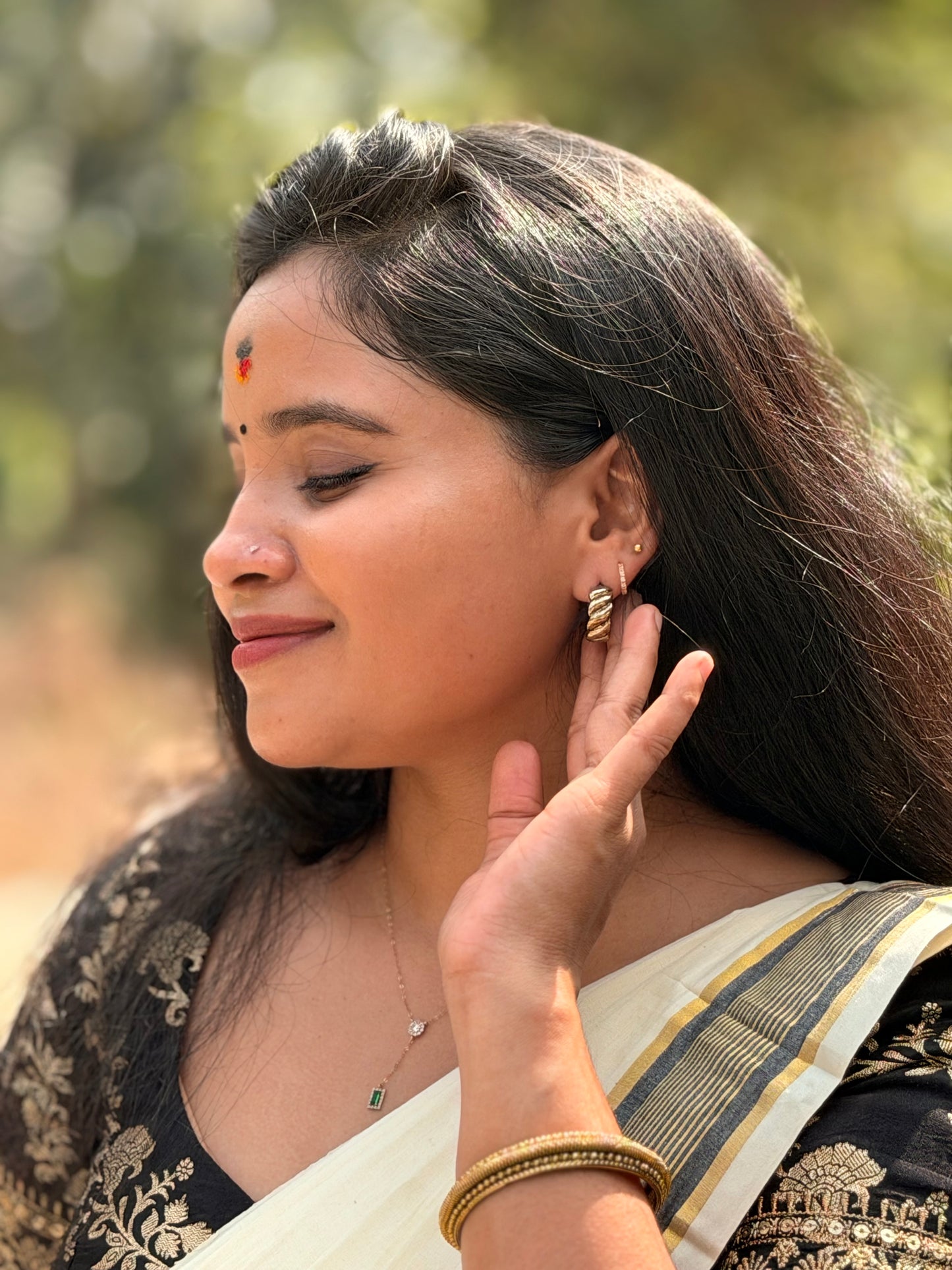 Antique Gold Plated Fashion Hoops Earring