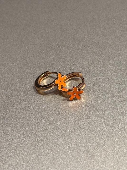 Small Floral Bali Hoop Earring