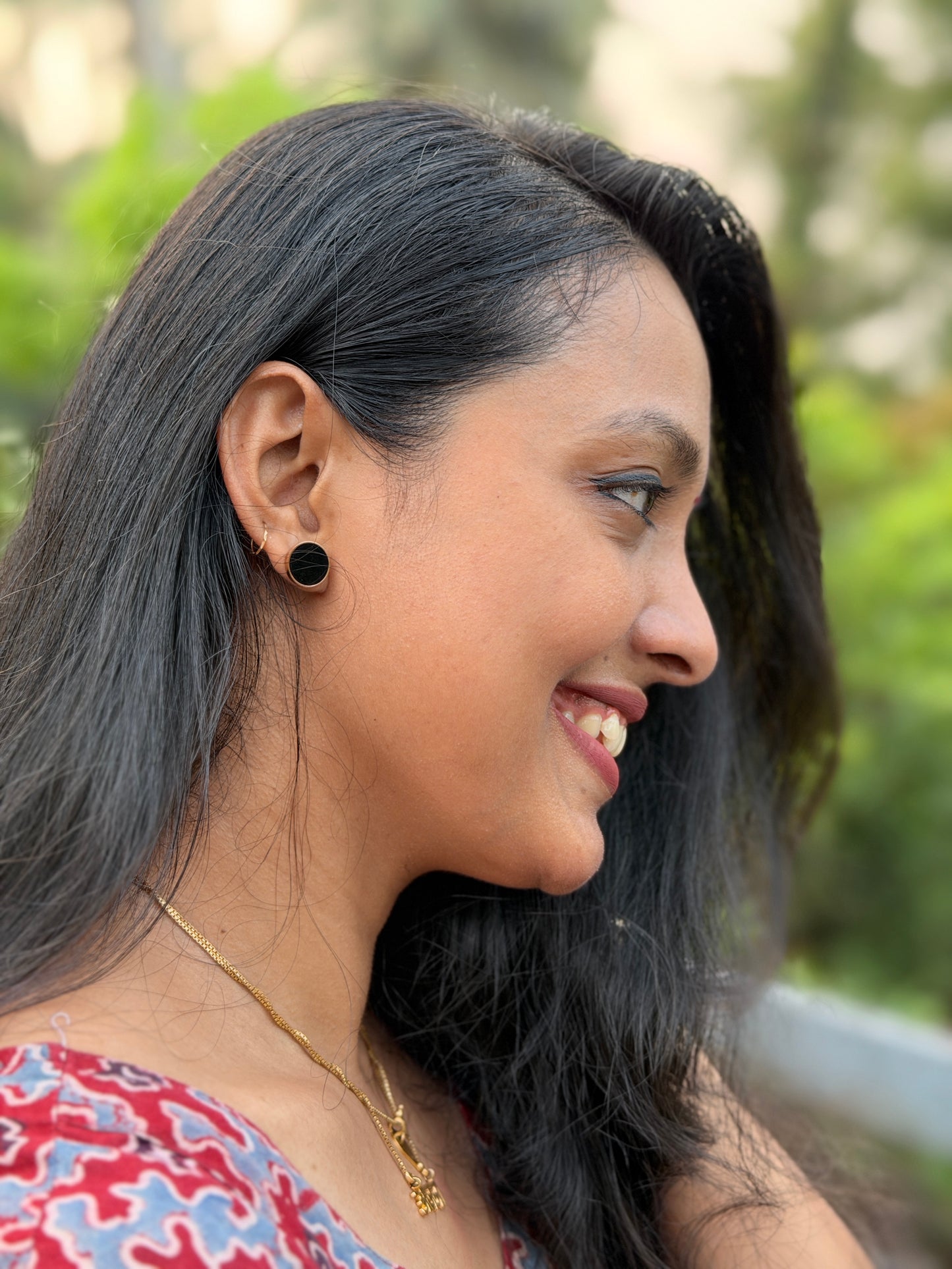 Black Plain Stud AntiTarnish Earring