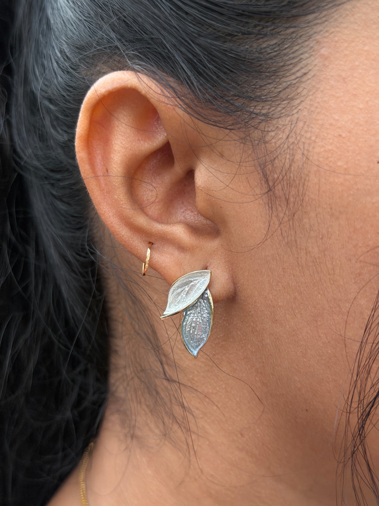 Leaf-Shaped Drop Earring