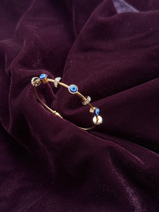 Evil Eye Rosegold AntiTarnish Stainless Steel Magnetic Lock Bracelet