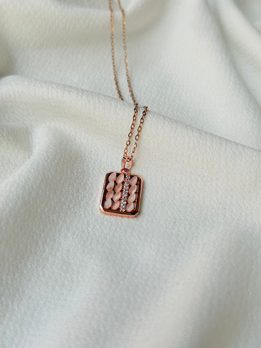 Geometric Rosegold Antitarnish Chain Pendant