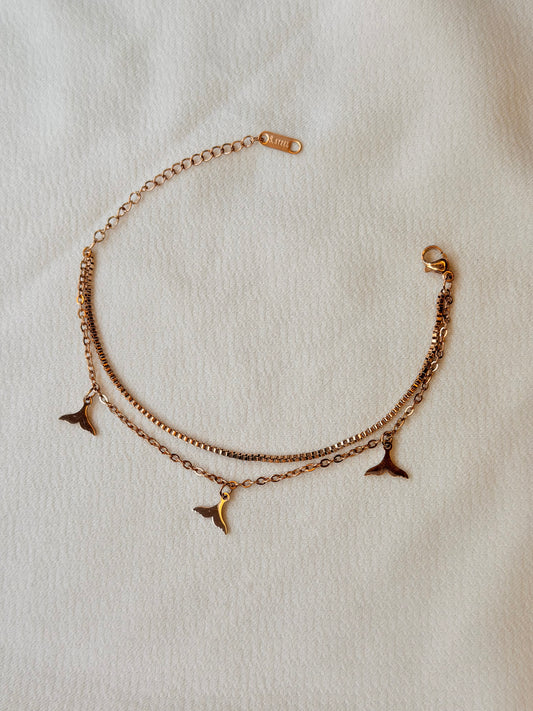Gold Plated Stainless Steel Charm Bracelet