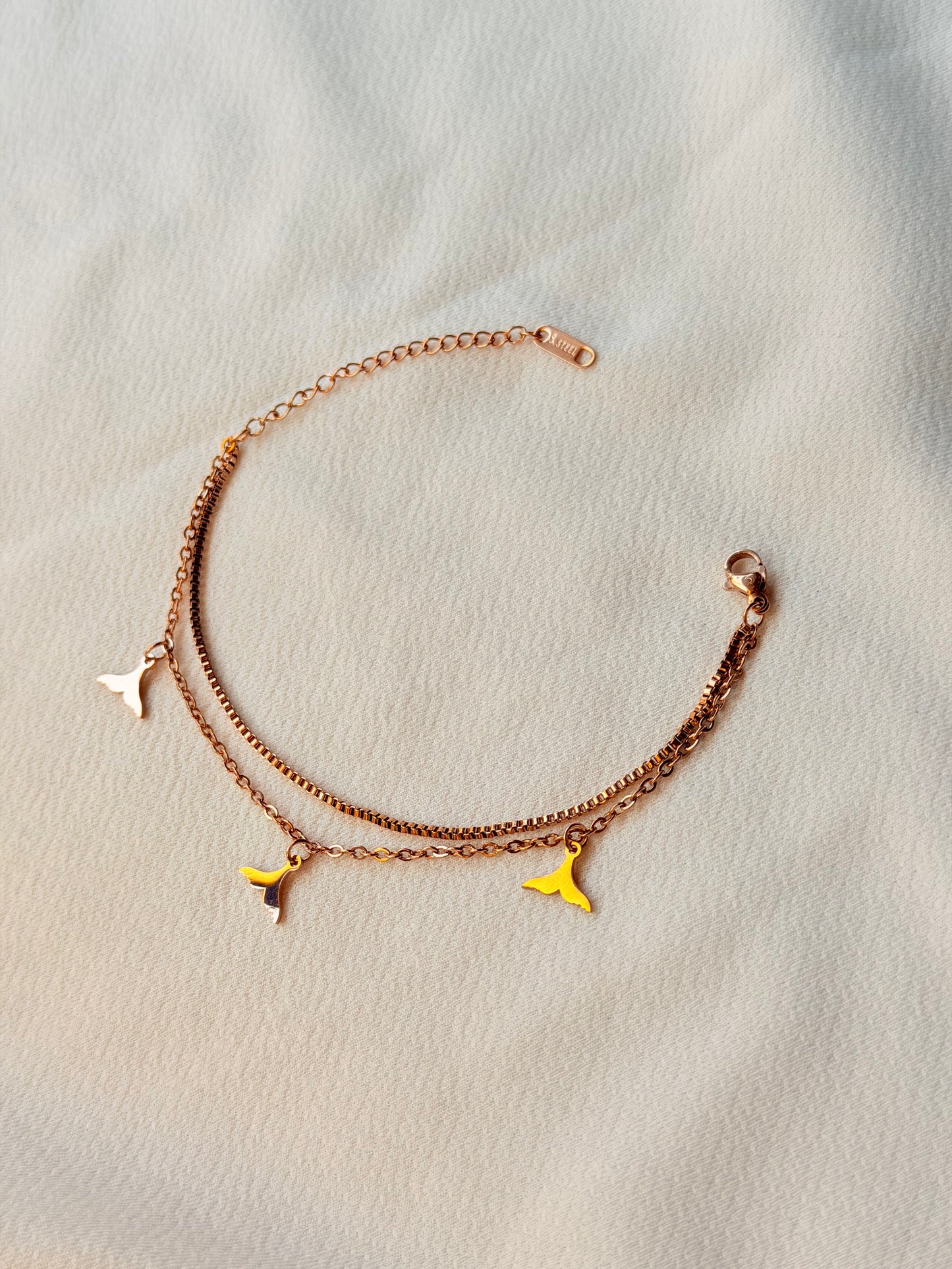 Gold Plated Stainless Steel Charm Bracelet