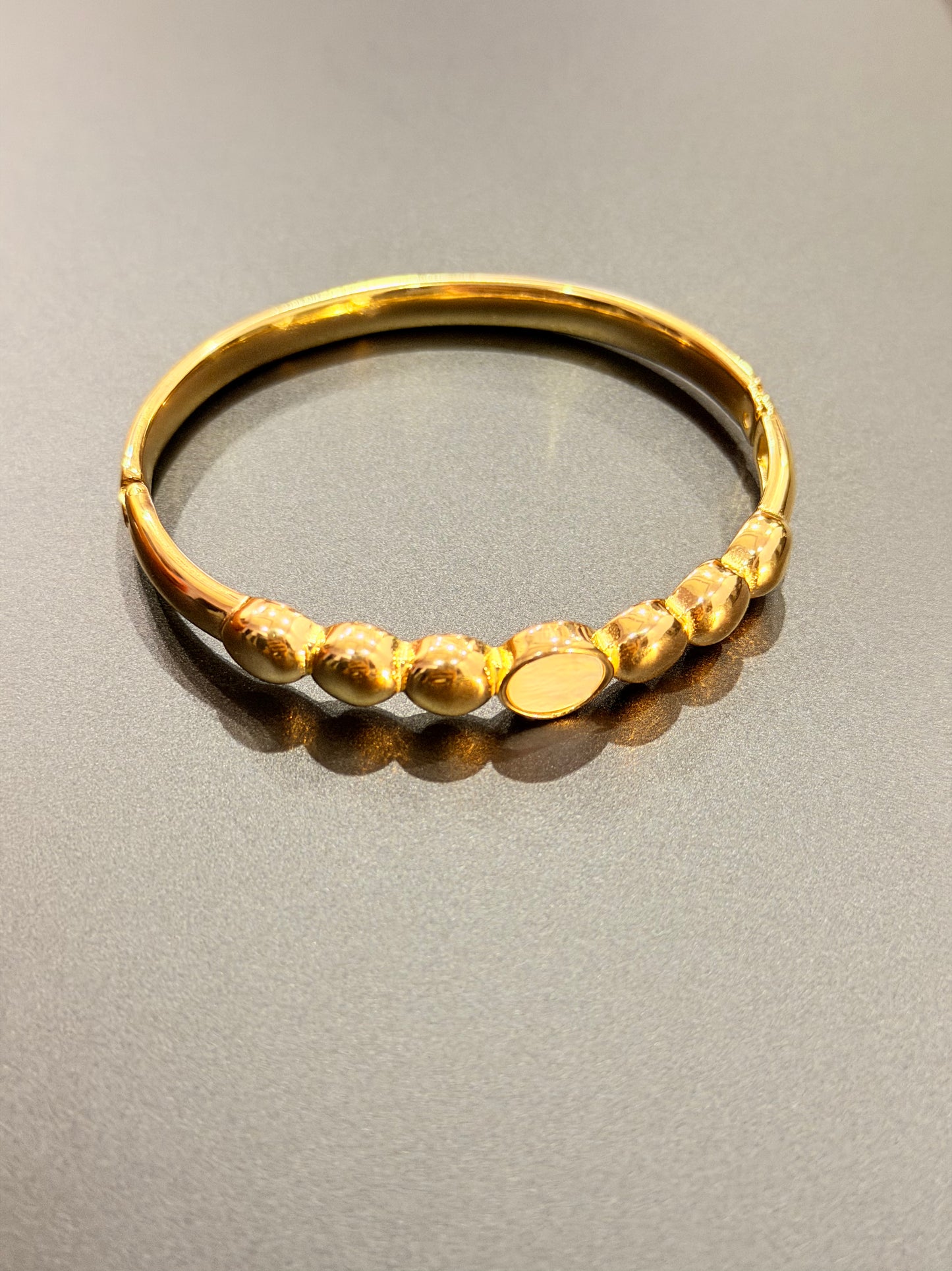 Gold-Plated Beaded AntiTarnish Stainless Steel Bracelet