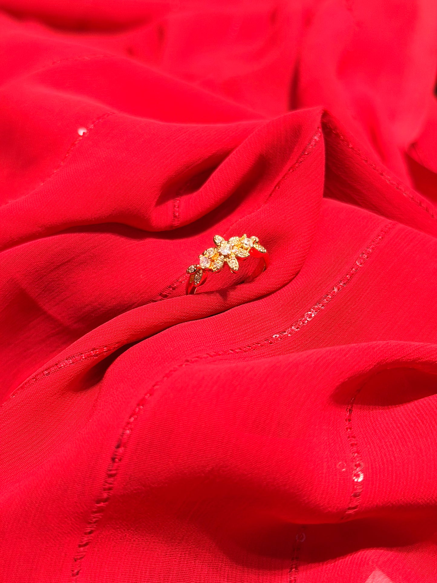 Flower Fashion Adjustable Gold Plated Ring