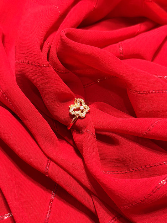 Butterfly Rose Gold-Plated Adjustable Ring