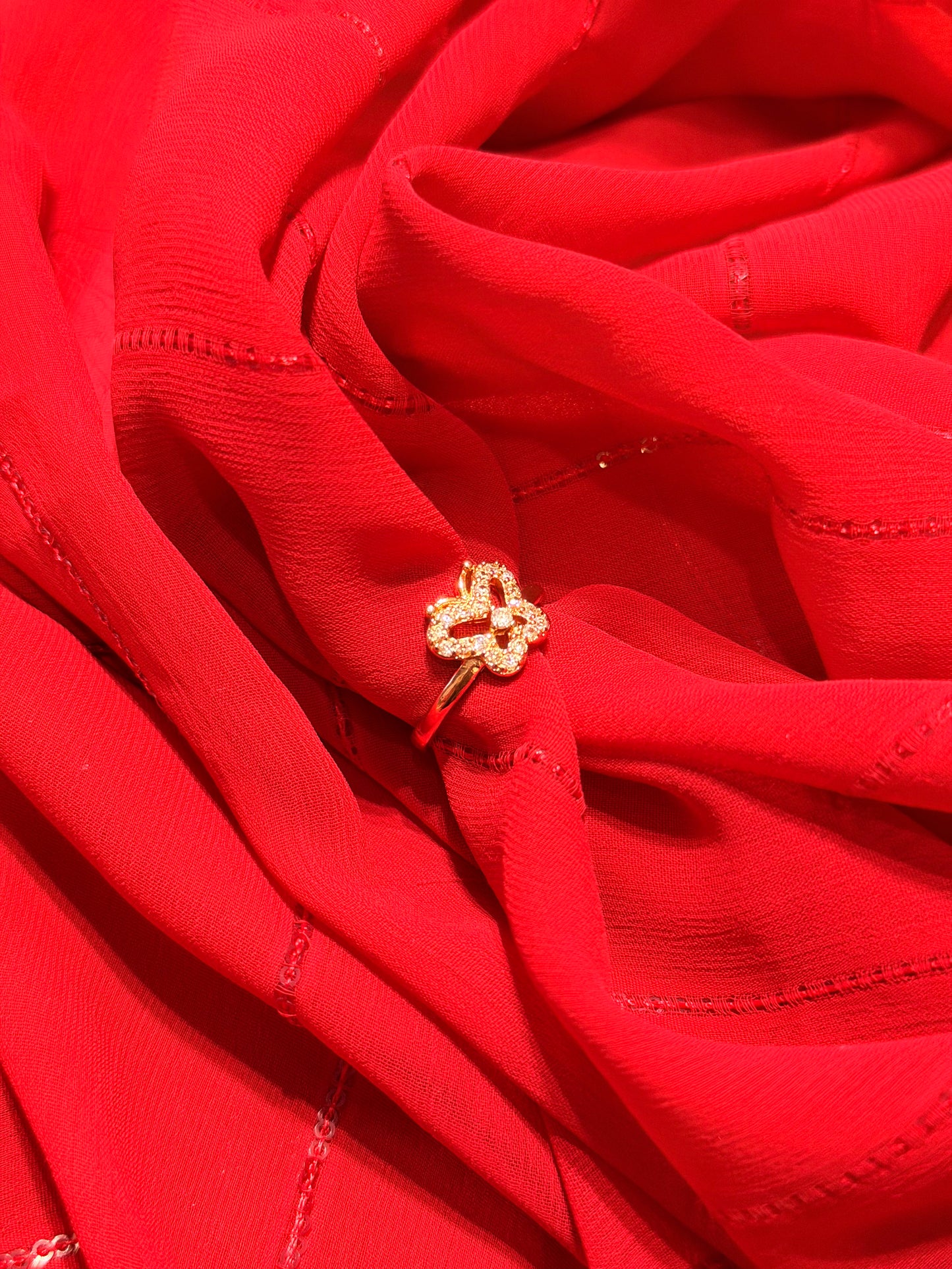 Butterfly Rose Gold-Plated Adjustable Ring