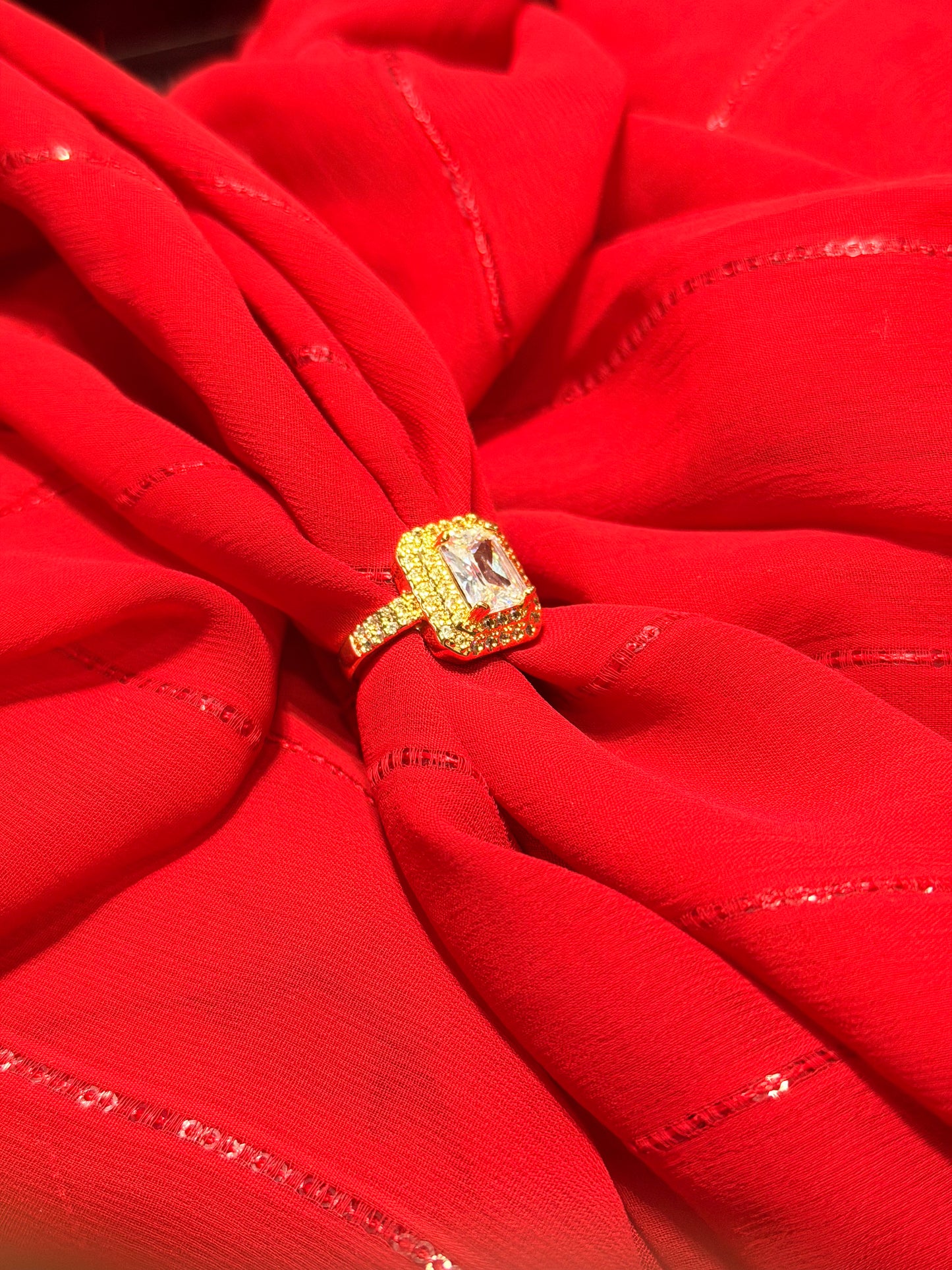 Square cut Gold-plated Ring