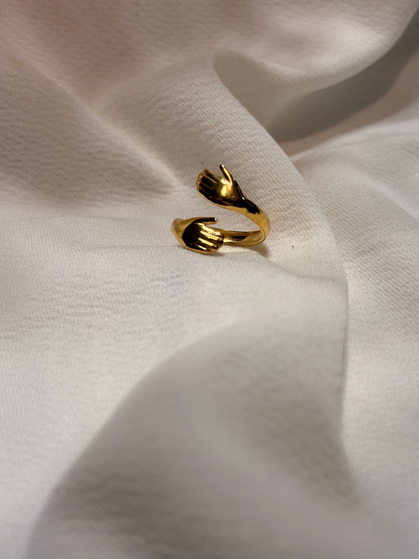 Hug Gold-plated Stainless Steel Adjustable Ring