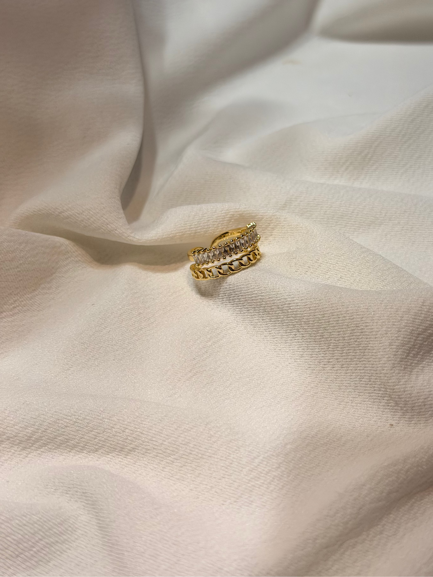 Gold and Diamond Gold-plated Ring