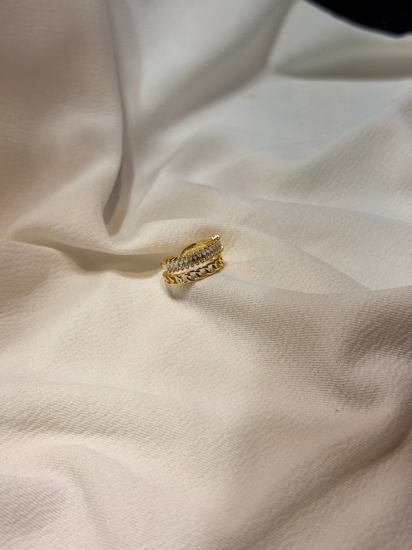 Gold and Diamond Gold-plated Ring