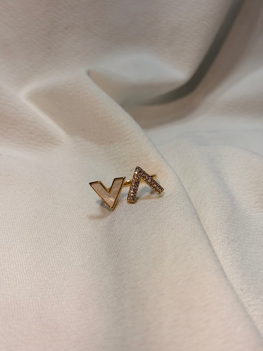V-shaped Gold-plated Open Ring