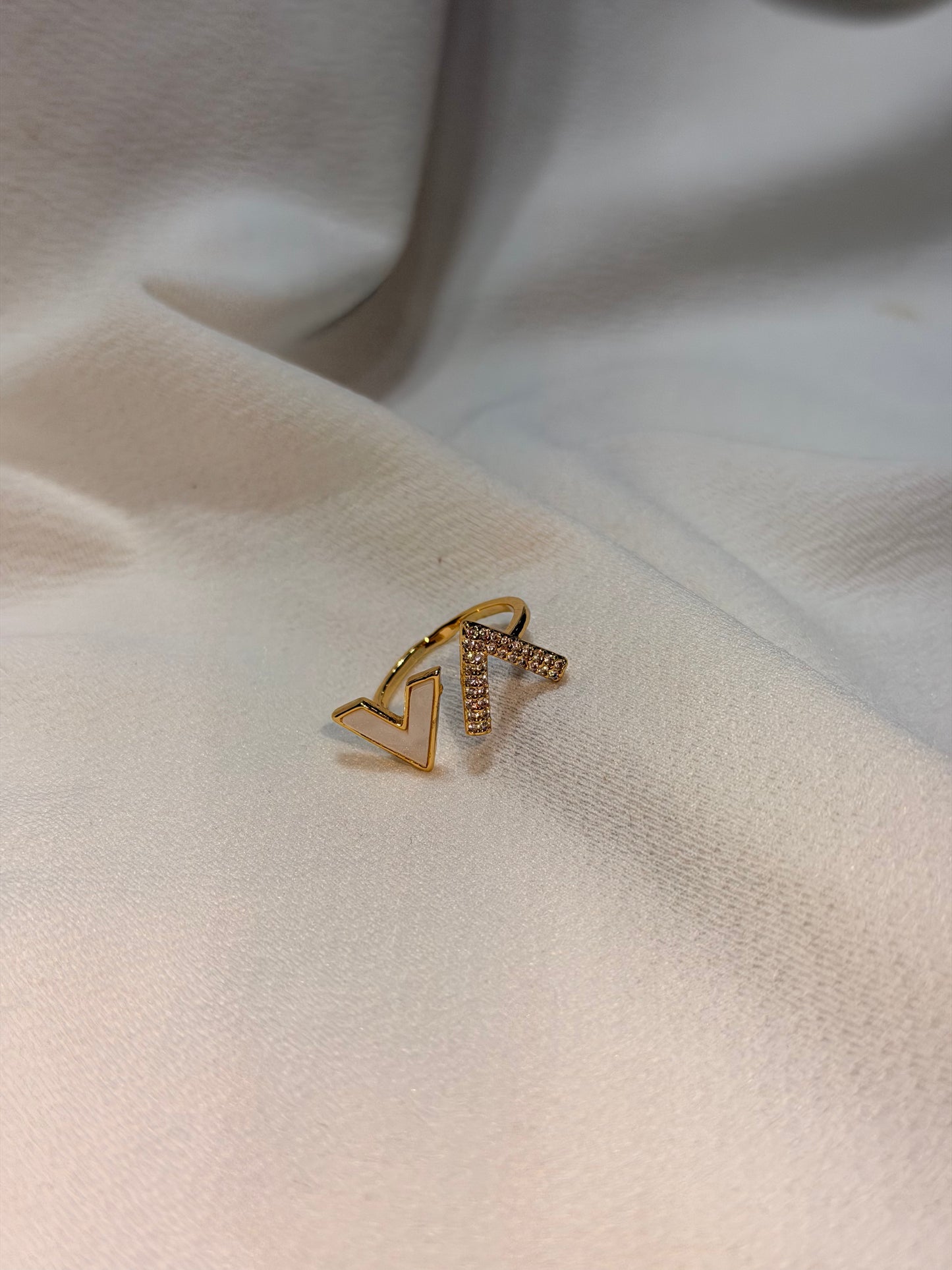 V-shaped Gold-plated Open Ring